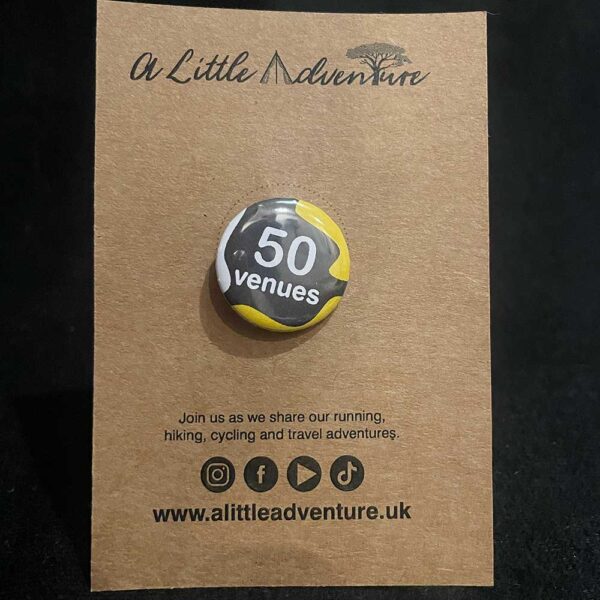 50 Venues Button Badge